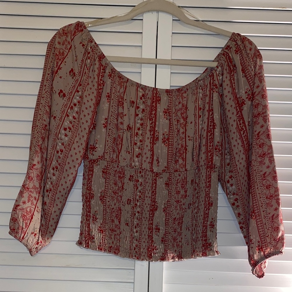 NWT Crave Fame Off the Shoulder Sexy Lightweight Multicolored Stretch Top SZ: M
